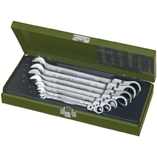 PROXXON 2223068 2223068-Juego 7 PCS llaves articuladas, black, Set of 7 pieces