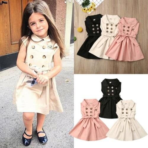 Pudcoco New Arrival Fashion Toddler Baby Kid Girl Casual Retro Flared Party Dresses Dress Children Clothes For Girls
