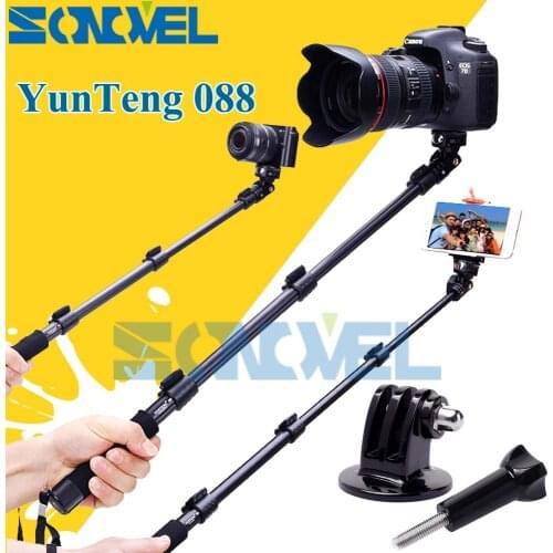 YunTeng 088 Handheld selfie Monopod For Gopro Selfie Stick Monopod Tripod+Phone Holde For iPhone Gopro Hero 4 3+ 3 2 Camera HD