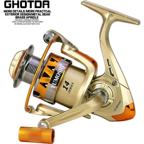 Fishing Reel 2000-7000 Metal Spool 5.2:1 Gear Ratio Spinning Reel Carp Fishing Freshwater Reel