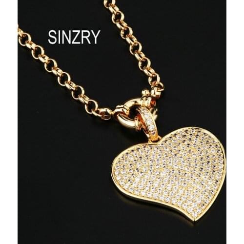 SINZRY new cubic zirconia goegous heart shape vintage pendant necklaces unique lady jewelry accessory
