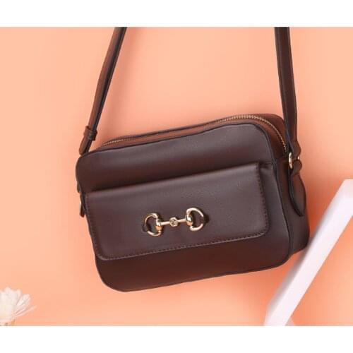 One-shoulder Slant Bag Korean Version Simple Suction Buckle Girl Bag Fashion Zipper Small Square Bag Cell Phone Bag Girl