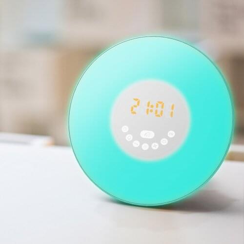LED 10 Brightness Levels 7 Colors living room Bedside lamp lighting Kids Sunrise Alarm Clock Wake Up Lamp night lighting