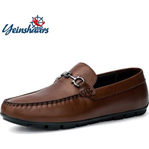 Genuine Leather Men Casual Shoes Luxury Brand 2020 Mens Loafers Moccasins Breathable Slip on Black Driving Shoes Plus Size 36-46