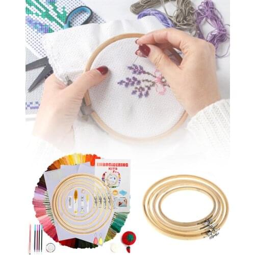 In-stock DIY Hand Embroidery Kit Knitting Needles Embroidery Hoops And Cross Stitch Tools For Beginner