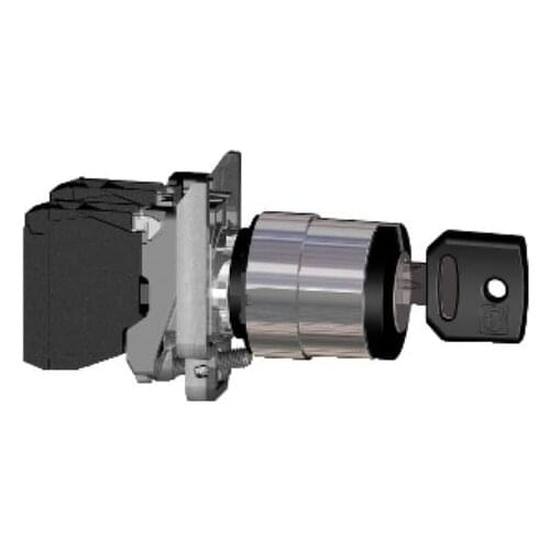 XB4BG41 = ZB4BZ101 + ZB4BG4 black selector switch Ø22 2-position stay put 1NO 600V