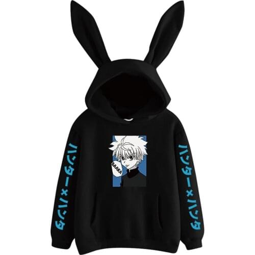Janpanese Anime Hunter X Hunter Killua Rabbit Hoodie Women Girls Kpop Sweatshirts Kawaii streetwear graphic Cute Cosplay