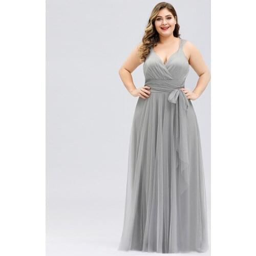 Simple V-Neck Evening Dress Empire Sleeveless Ruched A-Line Backless Fashion New Floor-Length Plus Size Women Formal Gowns D983