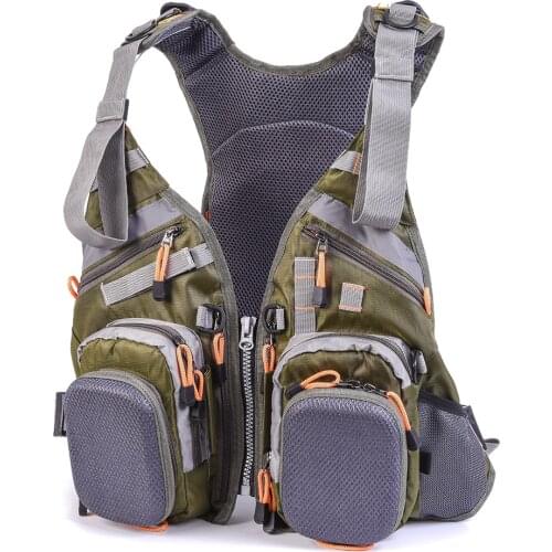 New adult fishing vest + life jacket + backpack Professional multi-function life jacket vest backpack multi-pocket fishing vest
