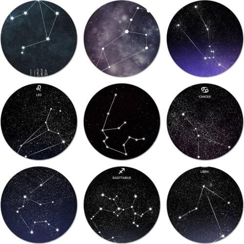 Constellation Aquarius Leo Taurus Icons Pins Badge Decoration Brooches Metal Badges For Backpack Decoration 58mm