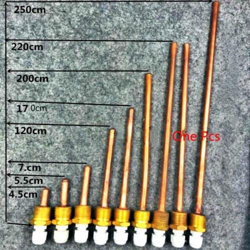 1PCS G3/4 Solar Water Heater Temperature Sensor Probe Copper Pipe Fitting connect L4.5~250cm OD8mm ID6.8mm