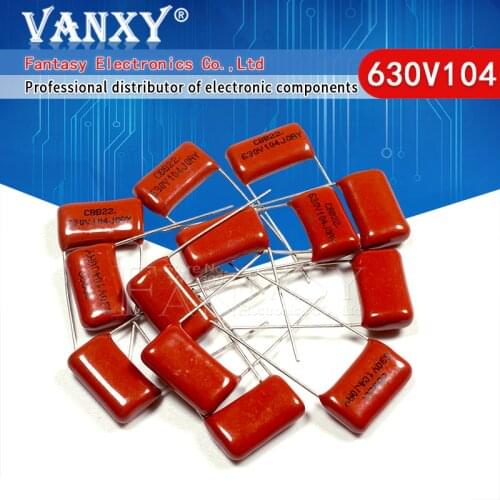 10PCS 630V104J Pitch 15mm 0.1UF 100nf 630V 104 CBB Polypropylene film capacitor