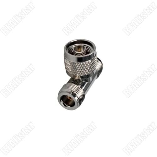 10 Pieces N Type Male to 2x N Female Jack Tee Type Adapter 3 way M/F/F "T" Type JKK Brass 50 ohm