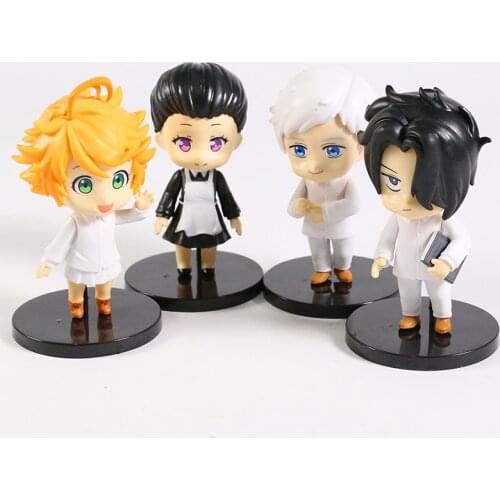 4pcs/set The Promised Neverland Emma Norman Ray Figures PVC Collection Model Toys Dolls Brinquedos