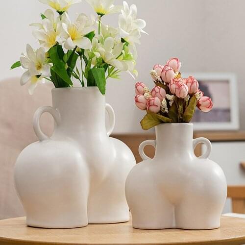 Abstract Human Body Vases Creative Ceramics Handmade Butt Vase Living Room Desktop Flower Arrangement Container Home Decoration