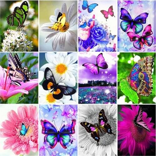 DIY 5D Diamond Painting Butterfly Animal Cross Stitch Diamond Embroidery Full Round Drill Mosaic Pictures Rhinestones Decor Home