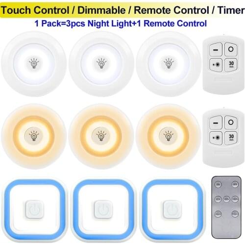 Wireless LED Wall Light Touch Remote Control Night Lamp Dimmable Timer Under Cabinet Lights Home Battery Powered Indoor Lighting