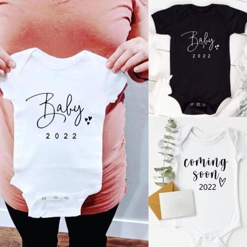 Baby Announcement Bodysuit Baby Coming Soon 2022 Newborn Baby Bodysuits Summer Boys Girls Romper
