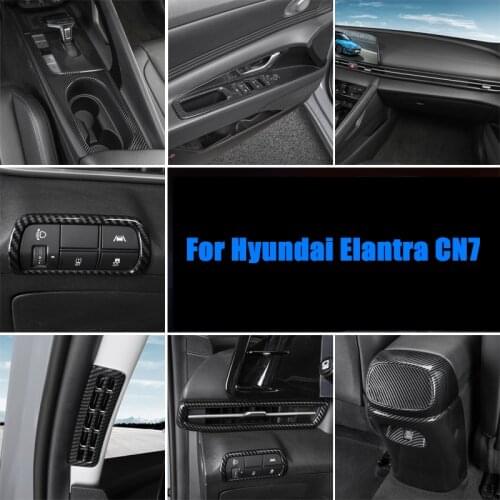 For Hyundai Elantra CN7 2020 2021 LHD Carbon fiber Whole Interior Accessoires ABS Decoration Cover Trim