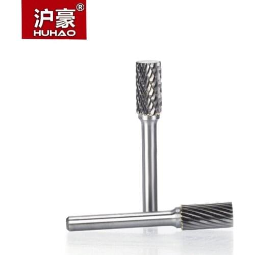 HUHAO 2pcs/lot Metal Grinding Carving Head Rotary File Router Bit 6mm Shank Tungsten Steel Cutter For Metal Polishing Type A
