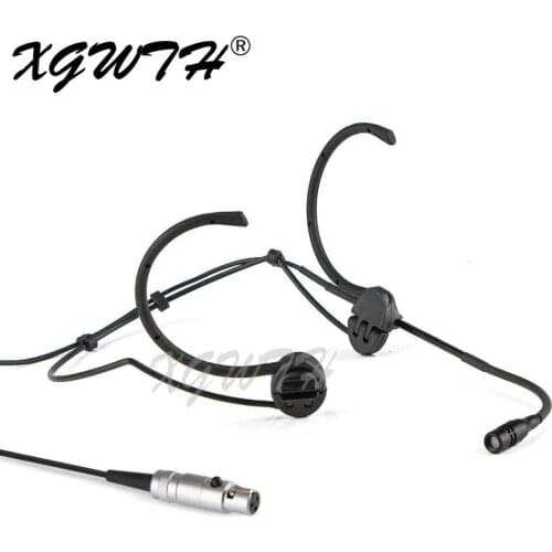 Headset Headworn Microphone 3 Pin Mini XLR Plug for Samson AKG Wireless System Black Unidirectional Dual Earhook Condenser Mic