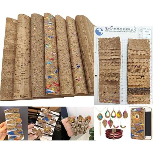 30x135cm PU Cork Leatherette Soft Thin Fabric Large Sheet for Making DIY Accessories/Key Chain/Decoration