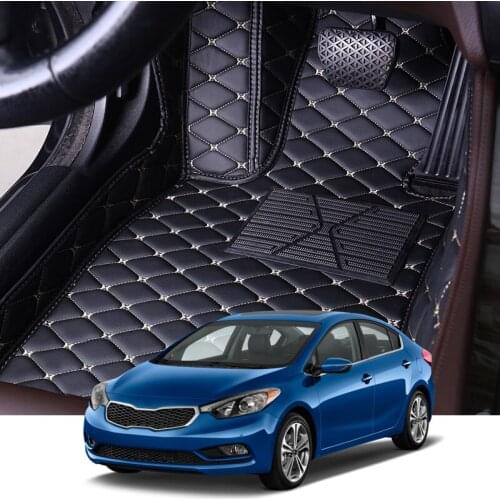 Car Floor Mat Set Leather Cover Mat Styling Foot Protector Pad Accessories For Kia Cerato Forte K3 Sedan YD 2015-2018 5 Seats
