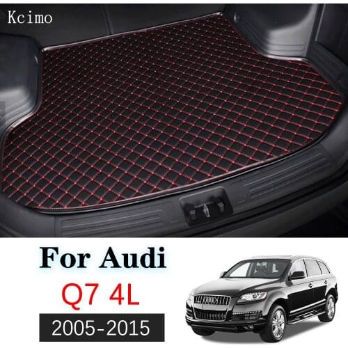 Leather Car Trunk Mat Liner Pad Cargo Pad Carpet For Audi Q7 4L 2005-2015 Trunk Boot Mat Tail Cargo Liners 2009 2010 2011 2012