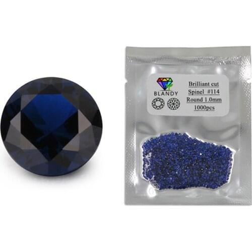 1000pcs/Lot AAAAA Round Brilliant 114# Blue Synthetic Spinel Gems For DIY Jewelry Making Beads 1~3mm High Quality Sapphire Stone