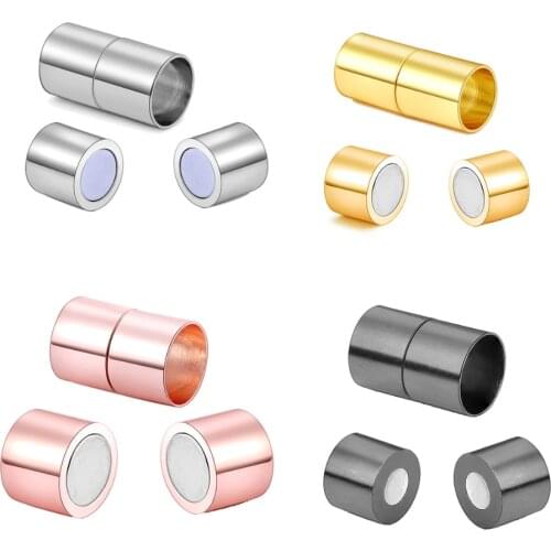 6-10pcs/lot Gold Magnetic Clasps Connector Fit 3 4 5 6 7 8 10 12 14 15mm Leather Cord Bracelet Connectors For DIY Jewelry Making