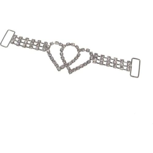Fashion Silver Belt Watch Strap Available anywhere Heart-shaped Rhinestone Chain