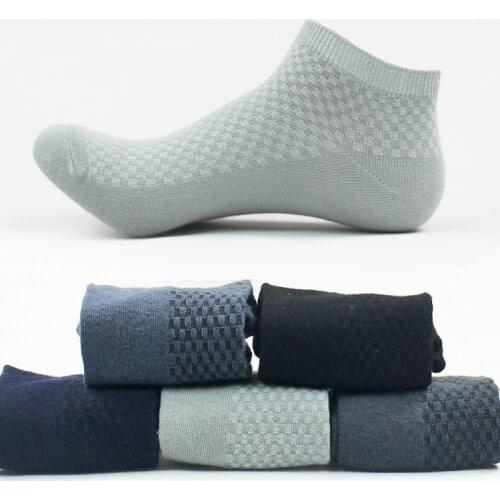 5 Pairs/Lot Men Socks Bamboo Fiber Ankle Socks Winter Summer Socks Business Casual Breathable Deodorant Soft Male Meias Socks