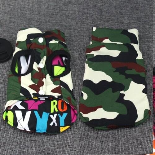 New hot Double-sided wear dog winter clothes warm vest Camouflage and letter Pet clothing coat for puppy Small Medium Large dogs