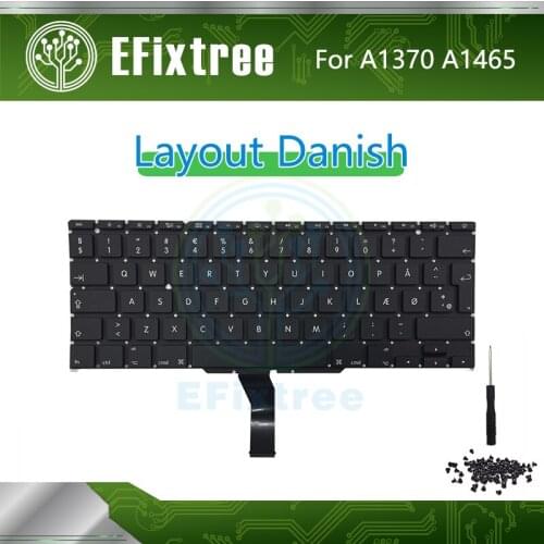 New A1465 A1370 Keyboard Layout For Mabook Air 11'' Denish Denmark Replacement 2011 2012 2013 2014 2015 Year EMC 2631 2924