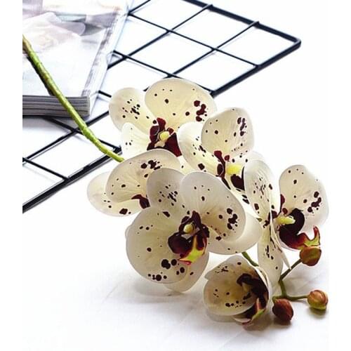 NEW real touch plastic Orchid branch Artificial Flowers fake Butterfly Orchid for Home Wedding Decoration flores artificiais