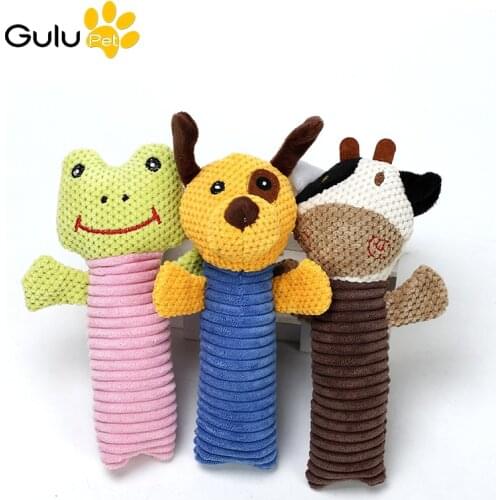 Pet Plush Toy Dog Cat Squeak Dog Toys Chew Sound Squeaker Frog Interactive Fleece Toy