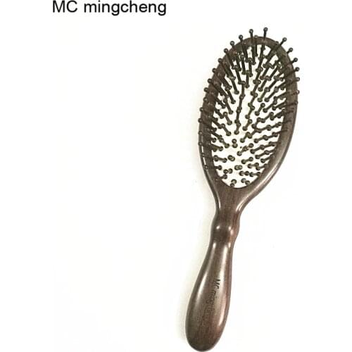 MC Comb High Quality Ebony Hair Care Brush Wooden Spa Massage Comb Antistatic Hair Comb Massage Head Promote Blood Circulation