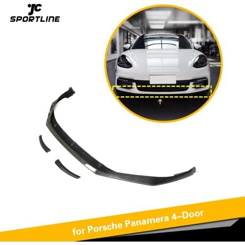 Carbon Fiber Front Bumper Lip Spoiler Splitters For Porsche Panamera Standard 2017 - 2019 Front Bumper Lip Splitters