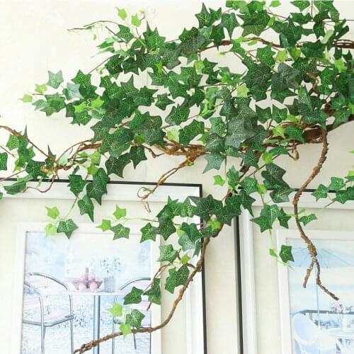 Luxury long Ivy green rattan Artificial plants for Christmas home garden Decoration window wall hanging fake vines room decor