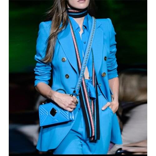 Blue Professional Pantsuits With Jackets And Pants Office Uniform Ladies Business Women Pant Suits Female Trousers Custom Made