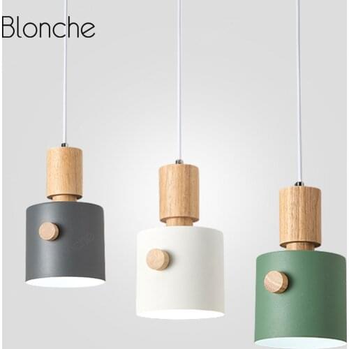 Modern Pendant Lamp Wood Nordic Hanging Lamp Led Indoor Decor Pendant Lights for Home Kitchen Bedroom Dining Room Light Fixtures