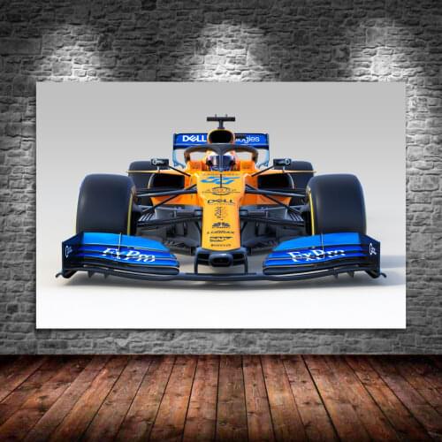 Modern Paintings Mclaren mcl34 Formula one F1 Cars Racing Vehicle Wall Art Canvas Posters and Prints For Living Room Decor