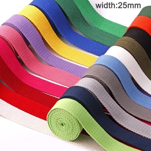 5Meter 25mm Canvas Ribbotn Polyester Cotton Webbings Strap High Tenacity Backpack Strap Belt Sewing Tape Outdoor Bag Parts