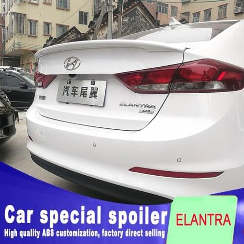 High Quality ABS Material for HYUNDAI ELANTRA 2016 2017 2018 spoiler Car Rear Wing Primer Color rear ELANTRA spoiler