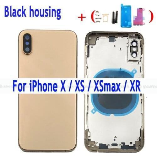 New Housing For iPhone X XS max XR Battery Back Cover + Middle Chassis Frame + SIM Tray + Side Key Parts
