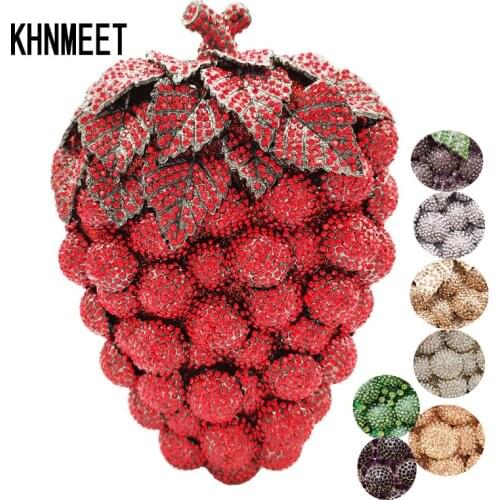 Newest Luxury Crystal Bags Fruit Designer grape Clutch Bags Women Evening Bags Boutique Bags for Wholesale Handbags SM21