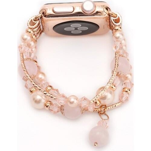 Womens Agate Stretch Beaded Bracelet for Apple Watch Band Watch Band for iWatch 42mm 38mm 1st 2nd Watch Band