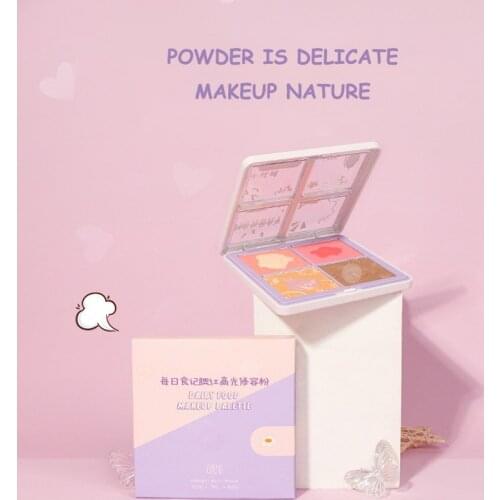 1PC Cute Eyeshadow Blush Highlighting Repairing All-In-1 Palette Natural Nude Cosmetics Powder Brighten Up Pearly Matte Makeup