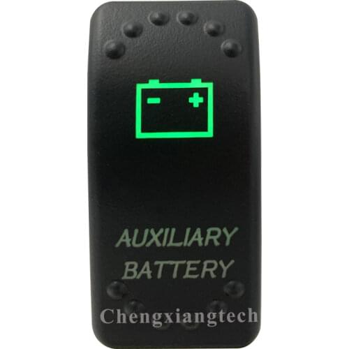 12V/24V Car Boat 3 Pins SPST ON/OFF Green & Blue Led Light Rocker Toggle Switch Auxliary Battery for Carling ARB Narva 4x4