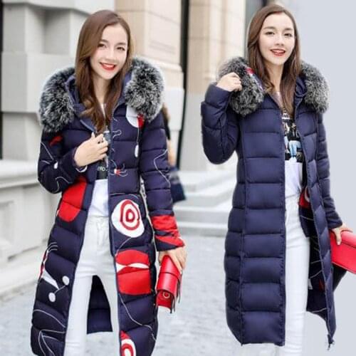2019 winter women hooded coat fur collar thicken warm long jacket female plus size 3XL outerwear parka ladies chaqueta feminino